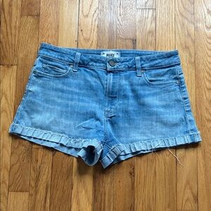 PAIGE Light Blue Denim Jean Shorts